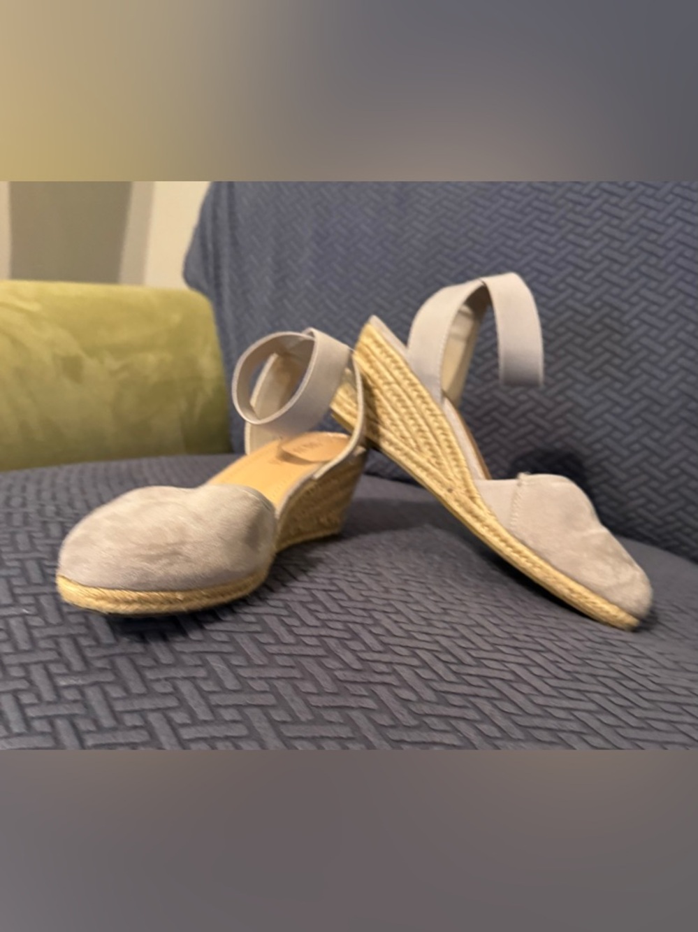 Dream Pairs Light Gray Suede Wedge Espadrille Sandals
